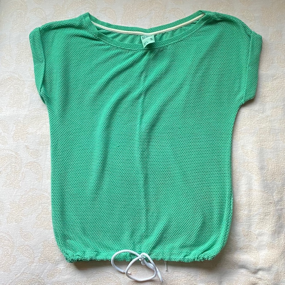 Aquamarine Mesh Drawstring Top